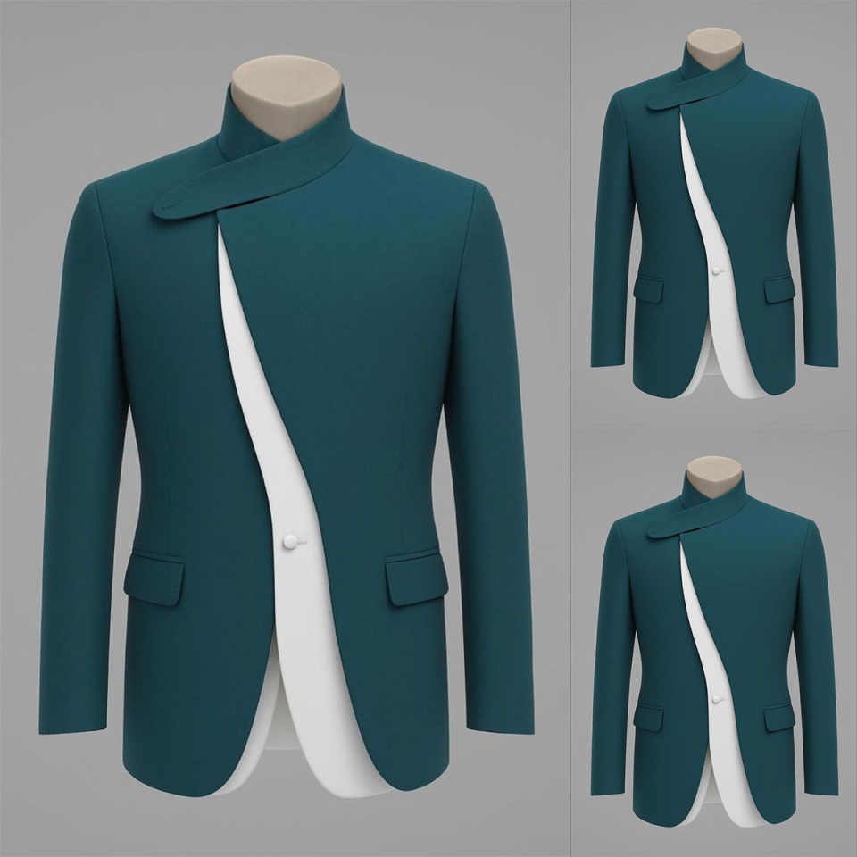 Unique Men'S Formal Wear - ユニークなデザイナー男性タキシードワンピーススタンドカラージャケットビジネス誕生日パーティーフォーマル新郎カスタマイズ