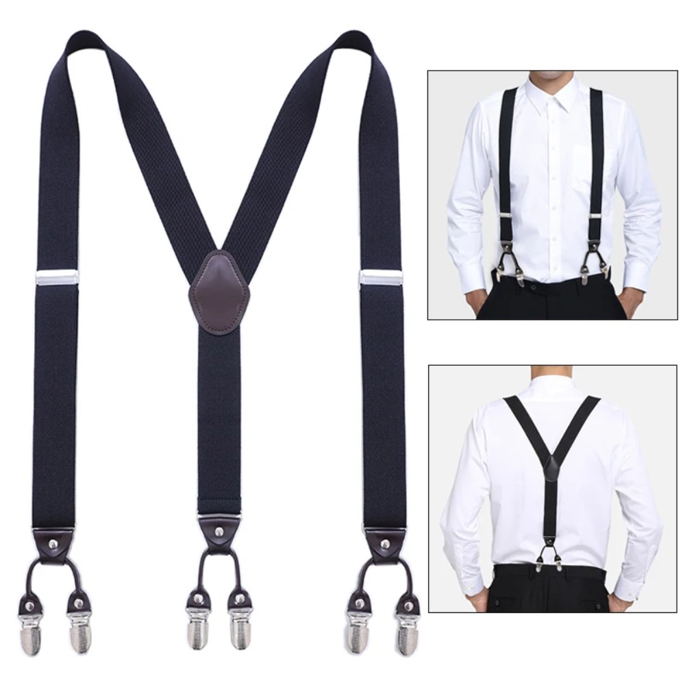 Suspender Clip Formal - ヴィンテージサスペンダー男性用ウェディングパーティーフォーマルカジュアル幅 3.5 センチメートル Y 字型 6