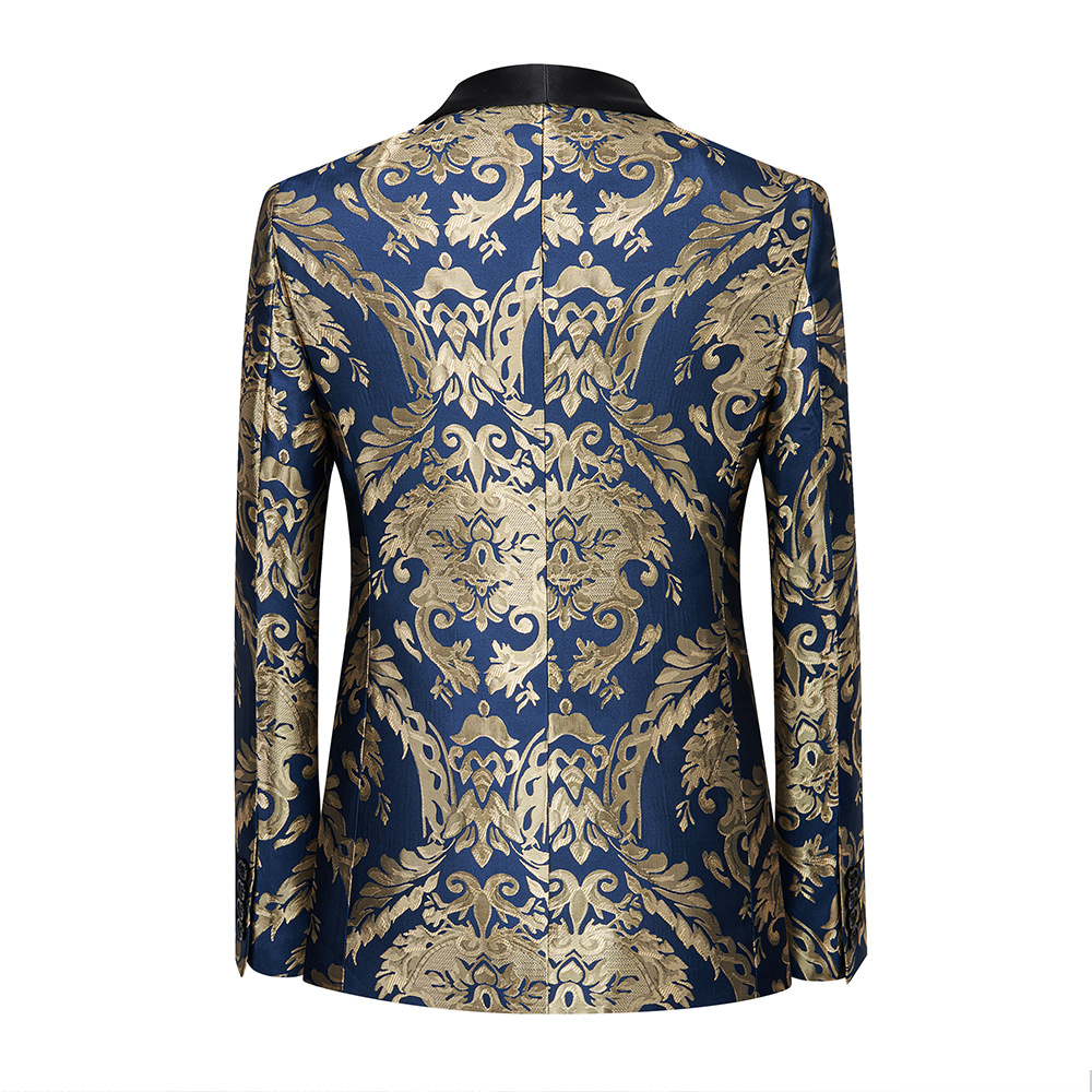 豪華な赤と金のブロケードタキシードジャケット（メンズ）- ヴ - Asian Men Formal Wear のレビューと価格