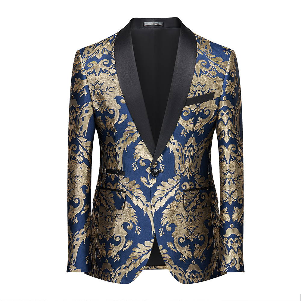 豪華な赤と金のブロケードタキシードジャケット（メンズ）- ヴ - Asian Men Formal Wear のレビューと価格