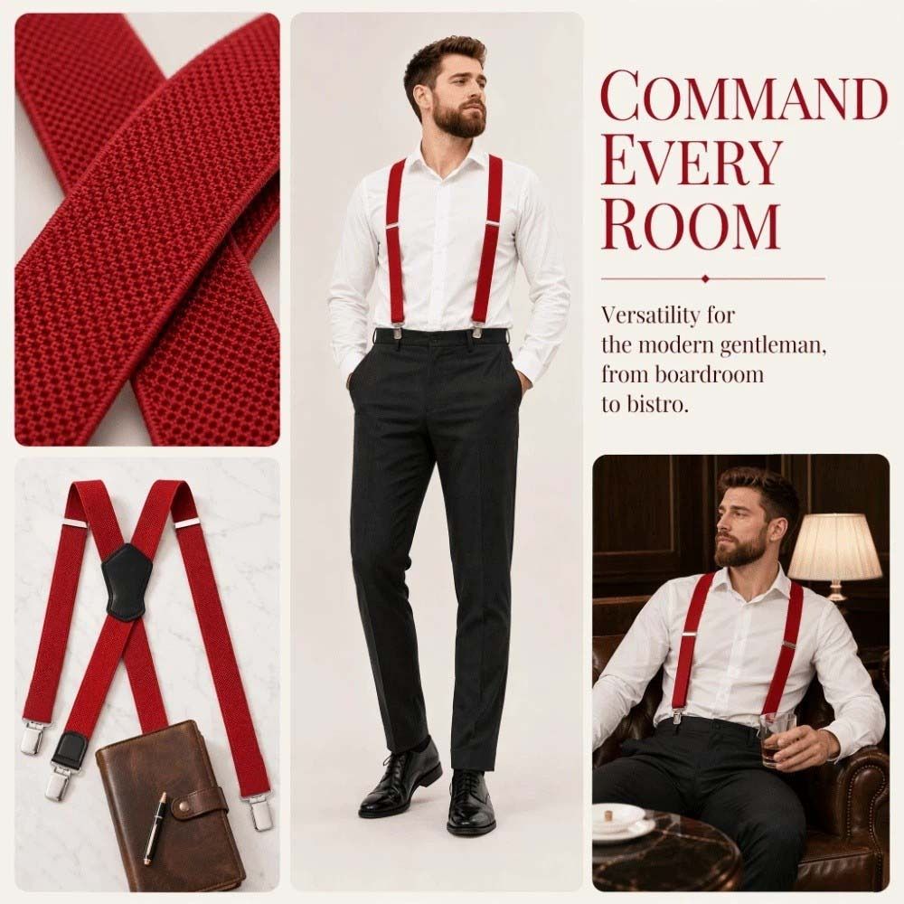 新しい伸縮性のある頑丈なサスペンダー、通気性のある生地、調節 - Suspender Clip Formal のレビューと価格