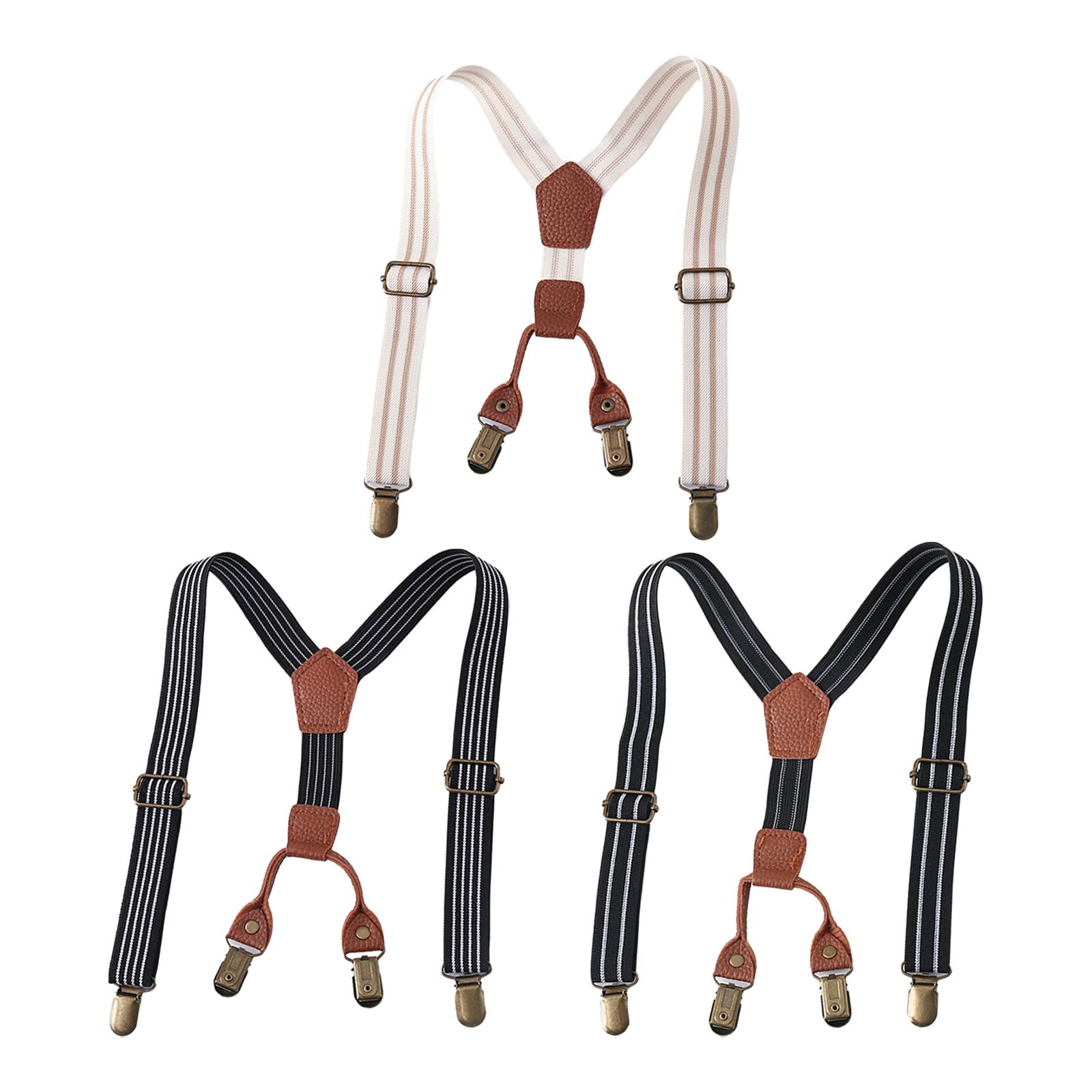 男の子 女の子用 エラスティックサスペンダー Yバック レザ - Suspender Clip Formal のレビューと価格