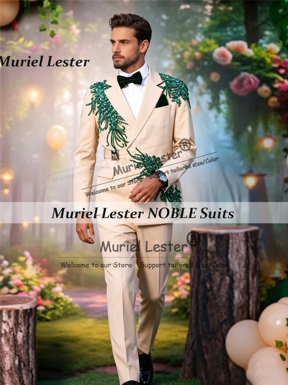 カスタマイズされたラインストーンビーズスーツ男性用結婚式ユニ - Unique Men'S Formal Wear のレビューと価格