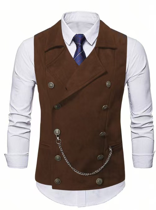 メンズ ダブルブレスト ベスト チェーン付き フォーマル ビ - Men Formal Wear Vest のレビューと価格