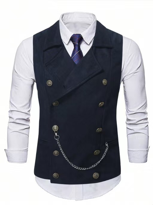 メンズ ダブルブレスト ベスト チェーン付き フォーマル ビ - Men Formal Wear Vest のレビューと価格