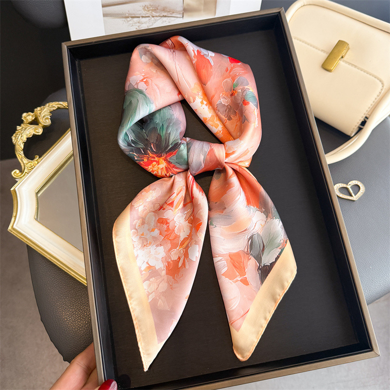 2026年新作 花柄プリント シルク スクエアスカーフ レデ - Silk Tie Woven のレビューと価格