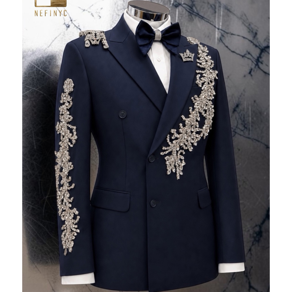 ユニークデザインのビーズストーン付きスーツ メンズ スリムフ - Unique Men'S Formal Wear のレビューと価格