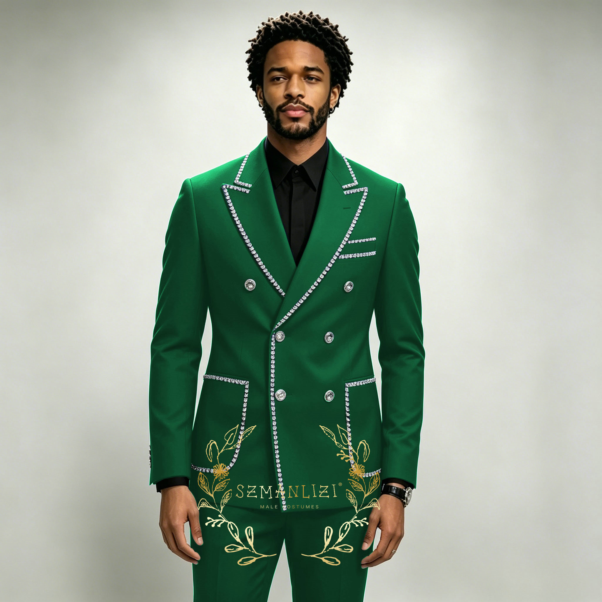 高級メンズスーツ2ピース ロイヤルブルー クリスタル ピーク - Men Formal Wear For Wedding のレビューと価格
