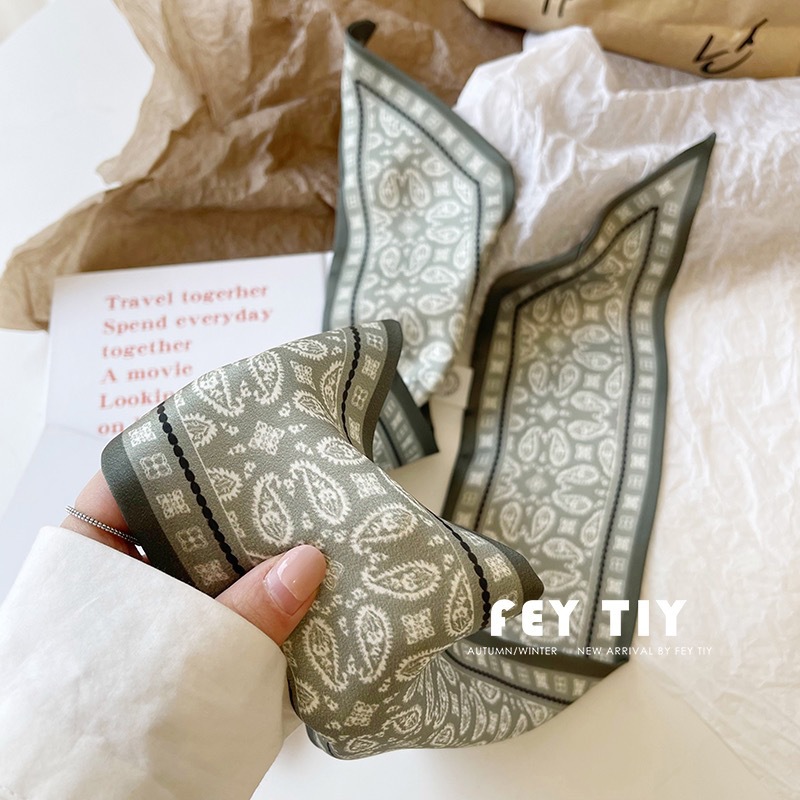 セットシリーズシルクサテンスカーフ女性布ヘアバンド頭飾りアク - Silk Tie Woven のレビューと価格