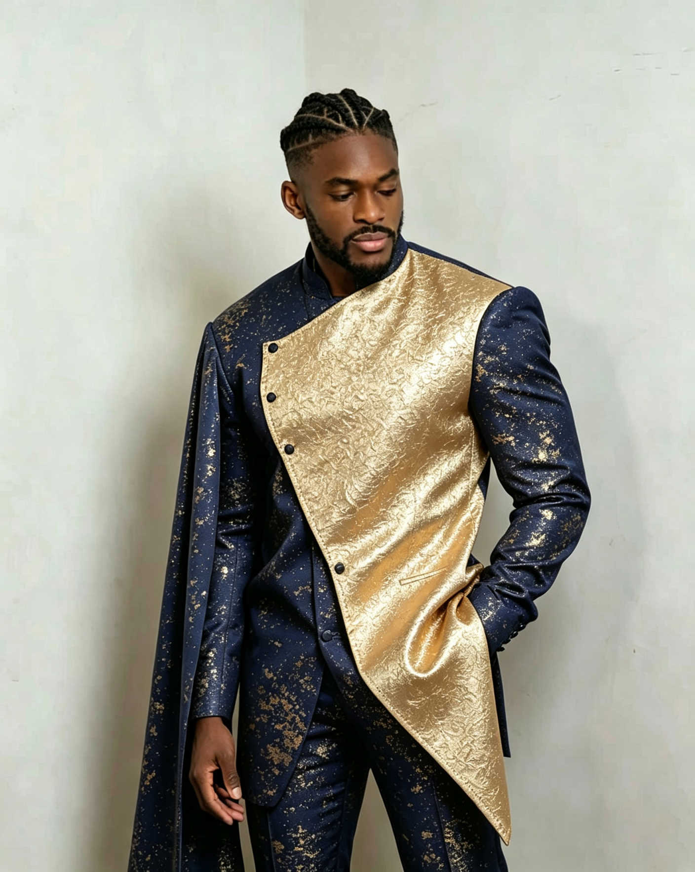 ユニークなデザインの男性タキシード キャップ付き 花柄 フォ - Unique Men'S Formal Wear のレビューと価格