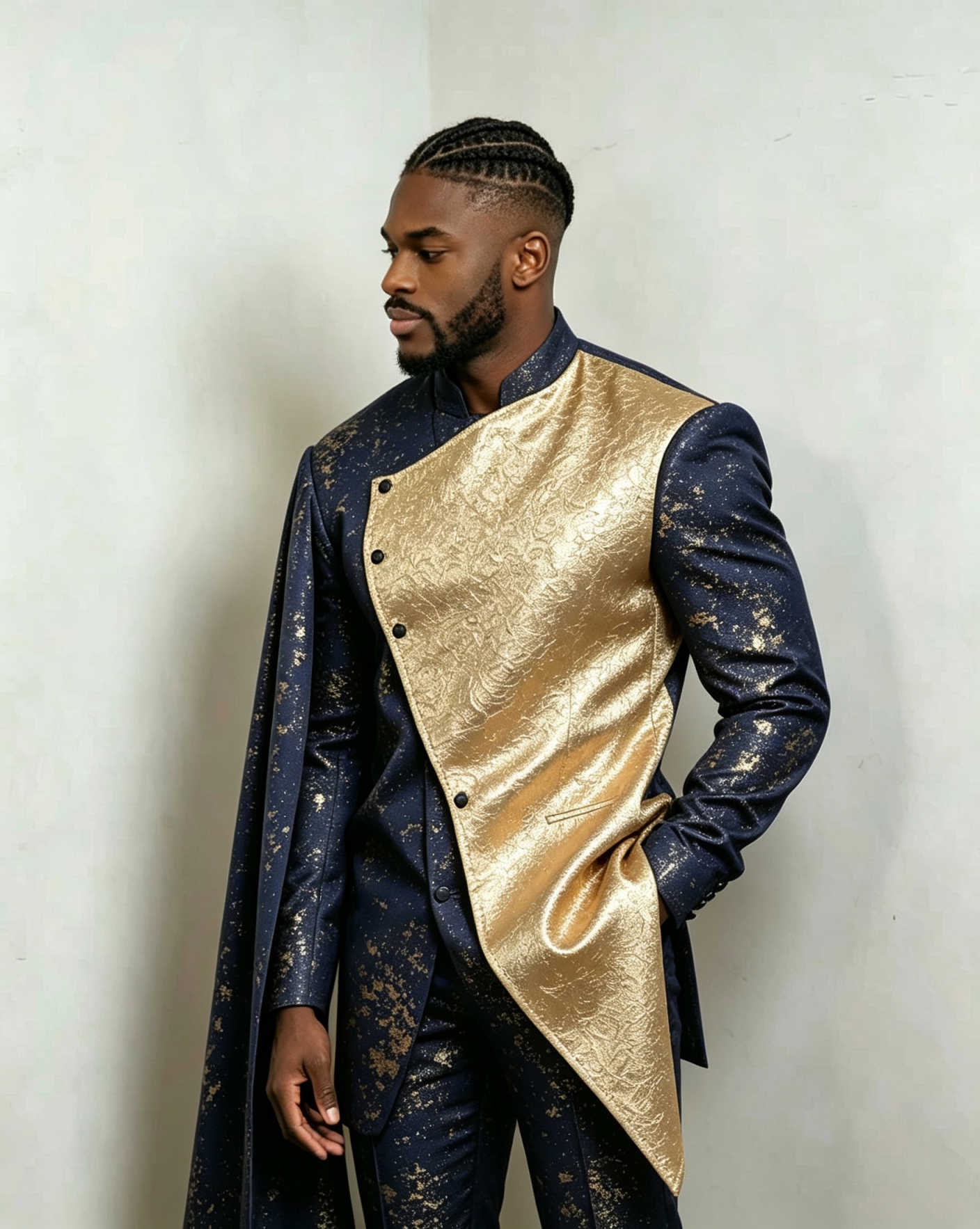 ユニークなデザインの男性タキシード キャップ付き 花柄 フォ - Unique Men'S Formal Wear のレビューと価格