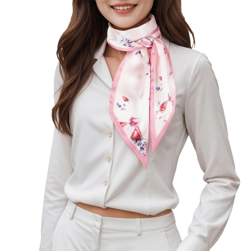 ファッションストライプヘアリボンスカーフ女性ネクタイバッグス - Silk Tie Woven のレビューと価格