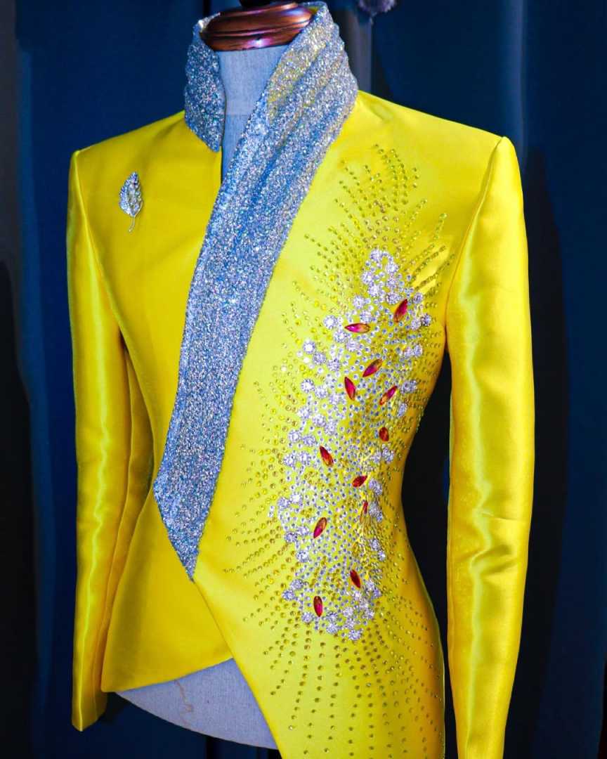 ファッション黄色の結婚式のタキシードユニークな 2 点セット - Unique Men'S Formal Wear のレビューと価格