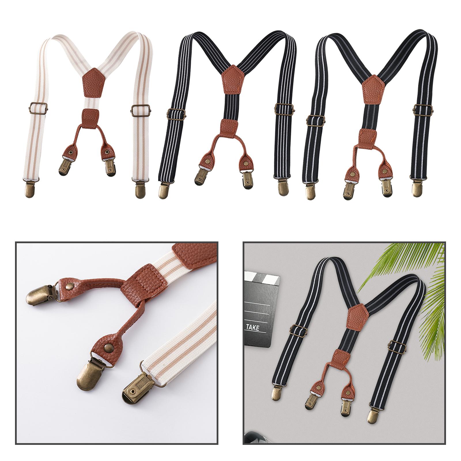 レザーキッズサスペンダー パンツ用 調節可能なY字型ブレース - Suspender Clip Formal のレビューと価格