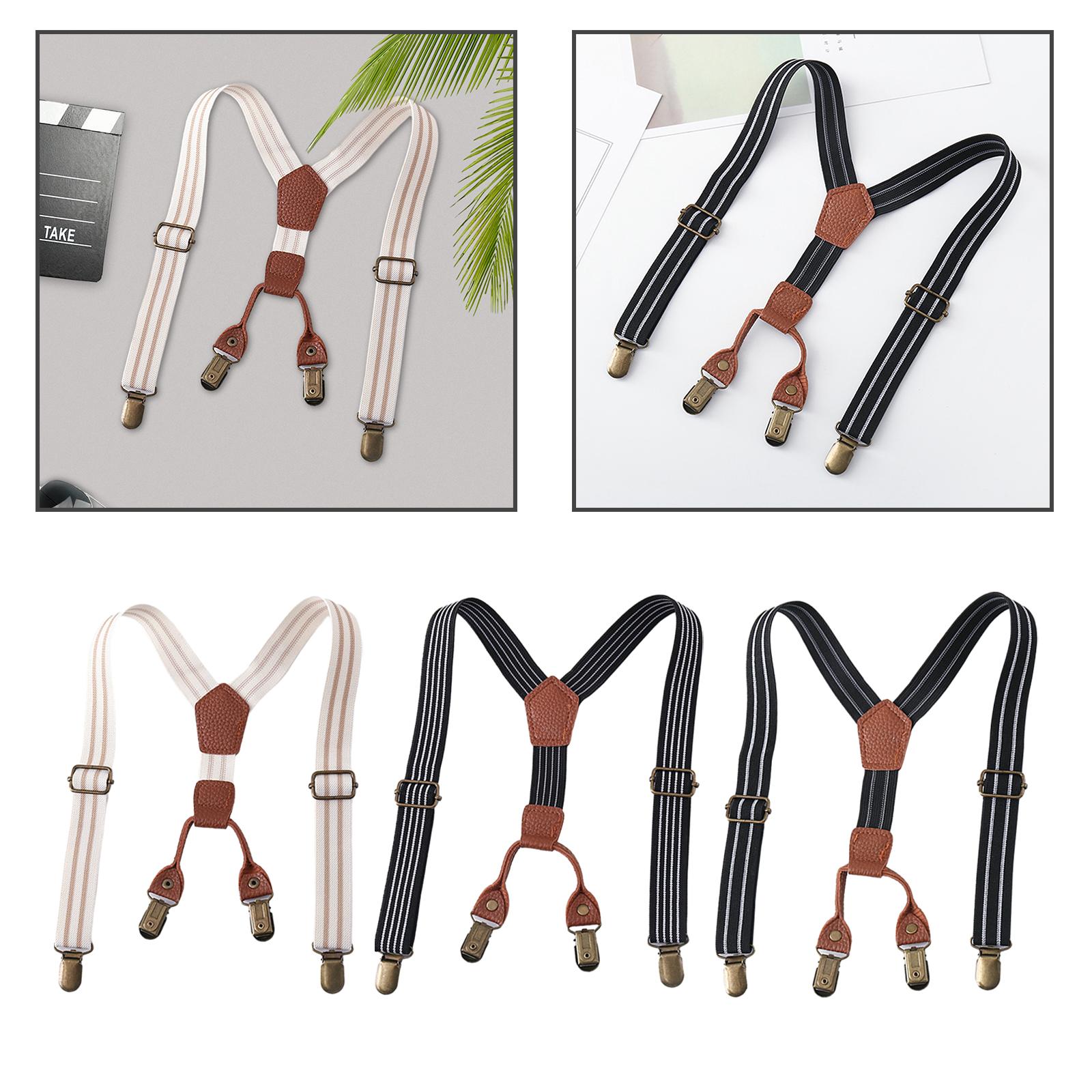 レザーキッズサスペンダー パンツ用 調節可能なY字型ブレース - Suspender Clip Formal のレビューと価格