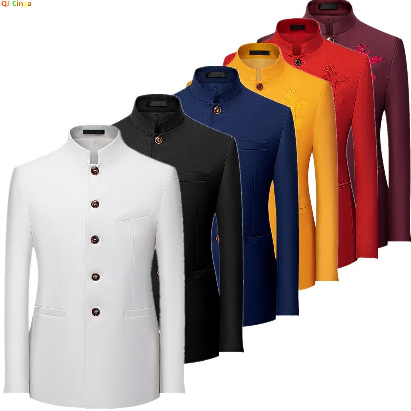 2026年 メンズ 中華風 長袖スーツジャケット 韓国風 フ - Asian Men Formal Wear のレビューと価格