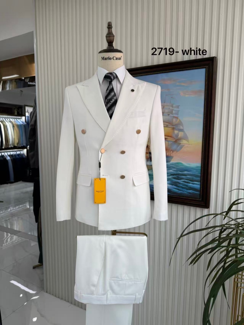 高級エレガントメンズスーツ2ピース婚約パーティー用ダブルブレ - Men'S Formal Wear For Engagement のレビューと価格