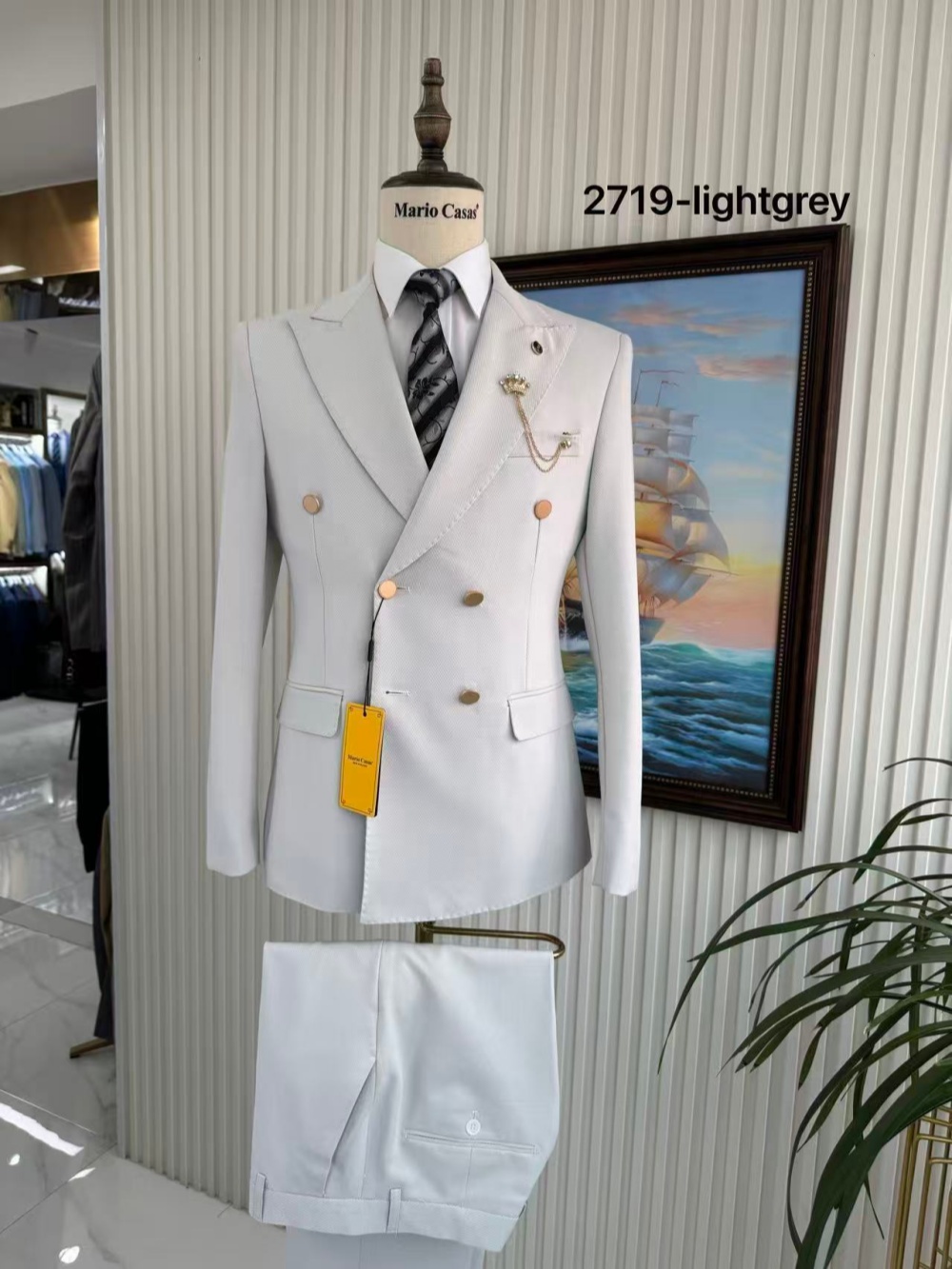 高級エレガントメンズスーツ2ピース婚約パーティー用ダブルブレ - Men'S Formal Wear For Engagement のレビューと価格