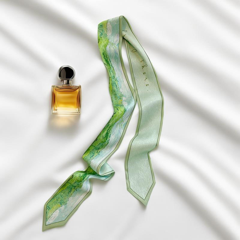プリントロングヘアバンドスキニーネッカチーフ女性用ヘアスカー - Silk Tie Woven のレビューと価格