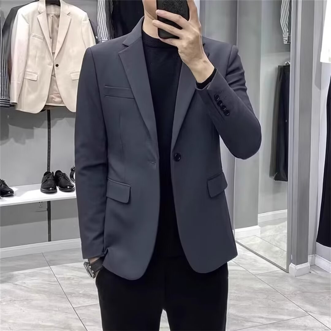 メンズ韓国スタイルスリムブレザービジネスカジュアルスーツジャ - Asian Men Formal Wear のレビューと価格