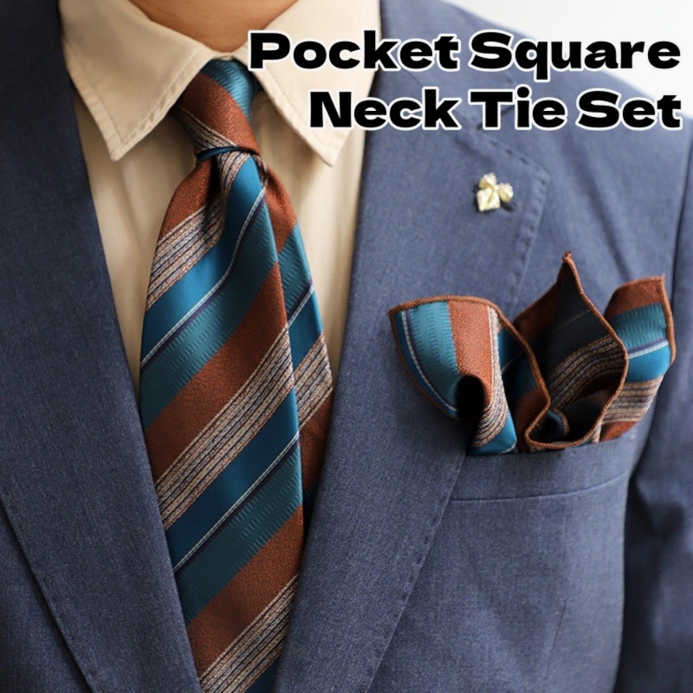 2ピースセット エレガントなデザイン 8cm幅 ネクタイセッ - Mens Formal Look のレビューと価格