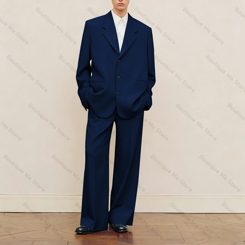 メンズ ブラック オーバーサイズ スーツセット シングルブレ - Men Formal Wear For Wedding のレビューと価格