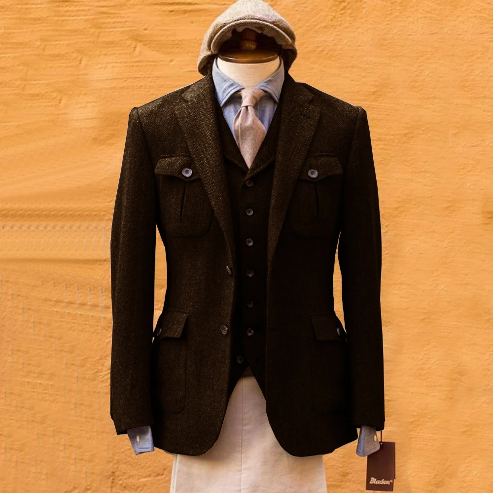 メンズスーツ ヘリンボーン柄 フォーマルスーツ ウェディング - Mens Formal Look のレビューと価格