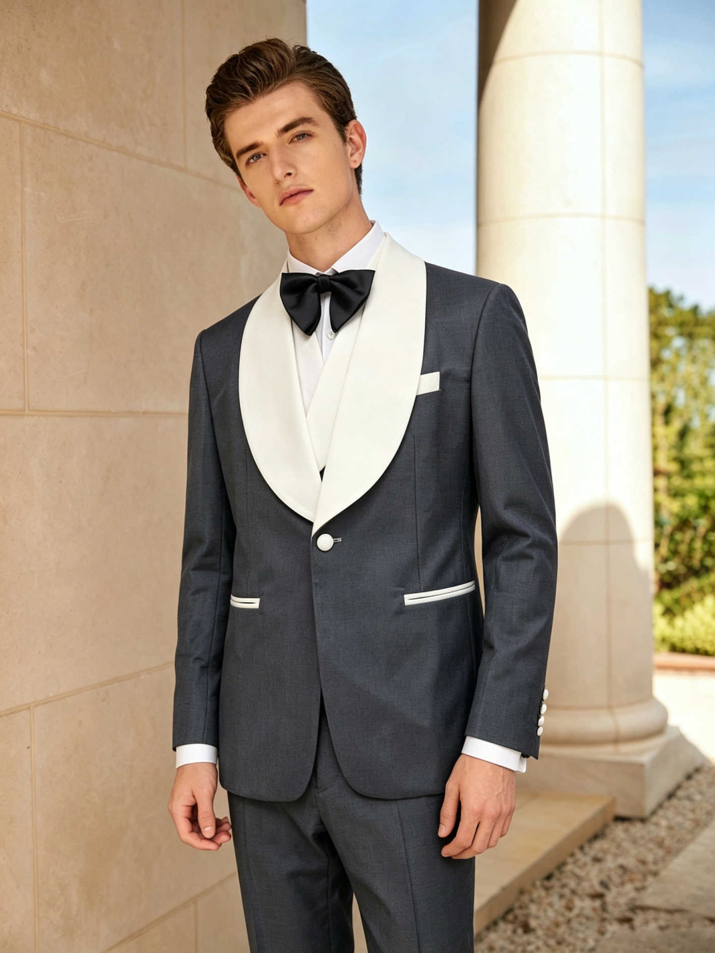 ハンサムなタキシード男性スーツショールラペルワンボタン婚約ジ - Men'S Formal Wear For Engagement のレビューと価格