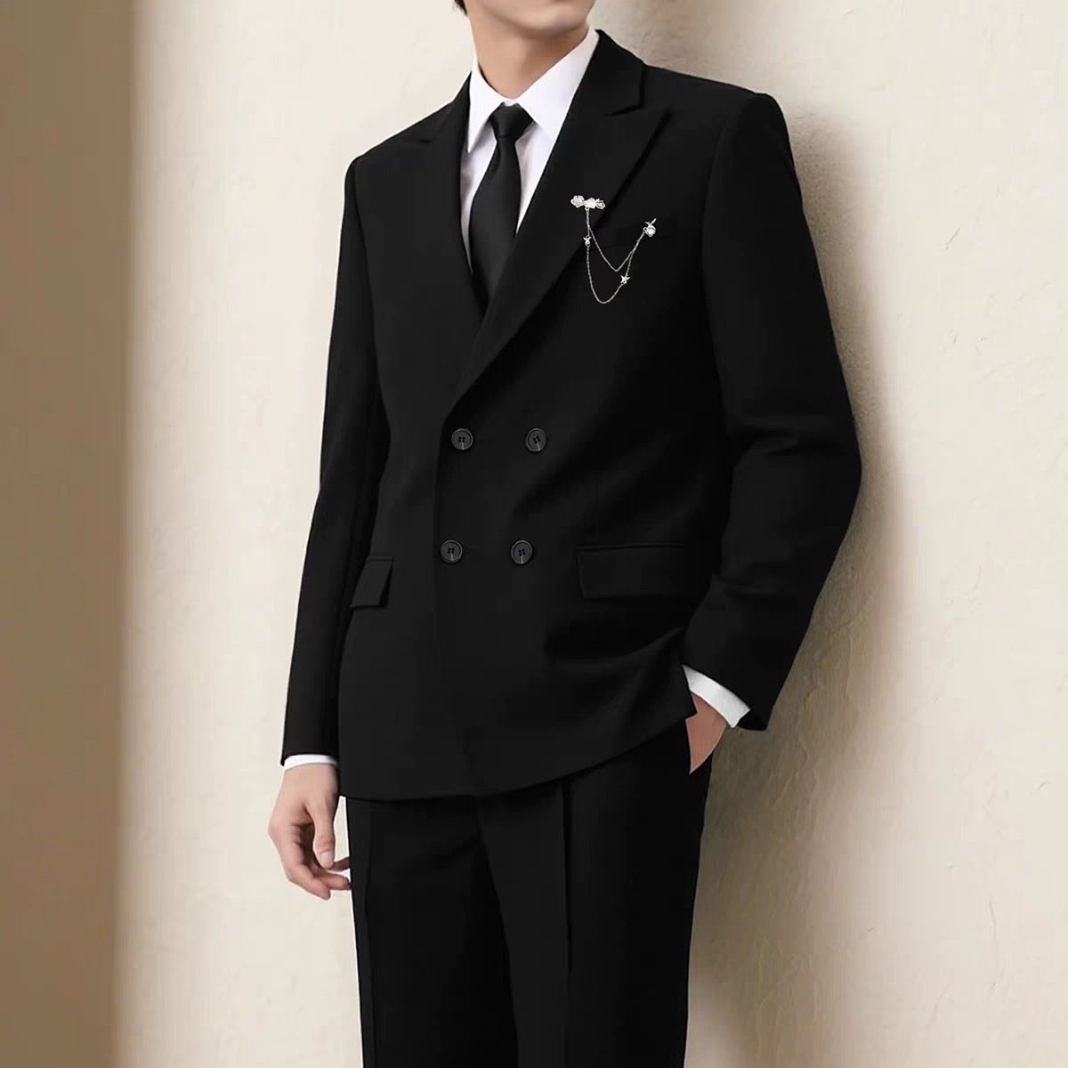 メンズカジュアルダブルブレストウェディングエンゲージメントス - Men'S Formal Wear For Engagement のレビューと価格